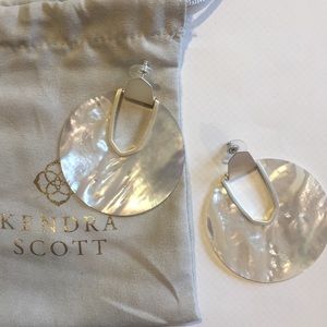 Kendra Scott white mother of pearl Diane earrings